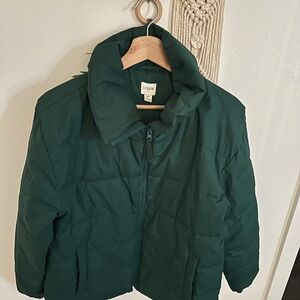 J.Crew Green Puffer Jacket